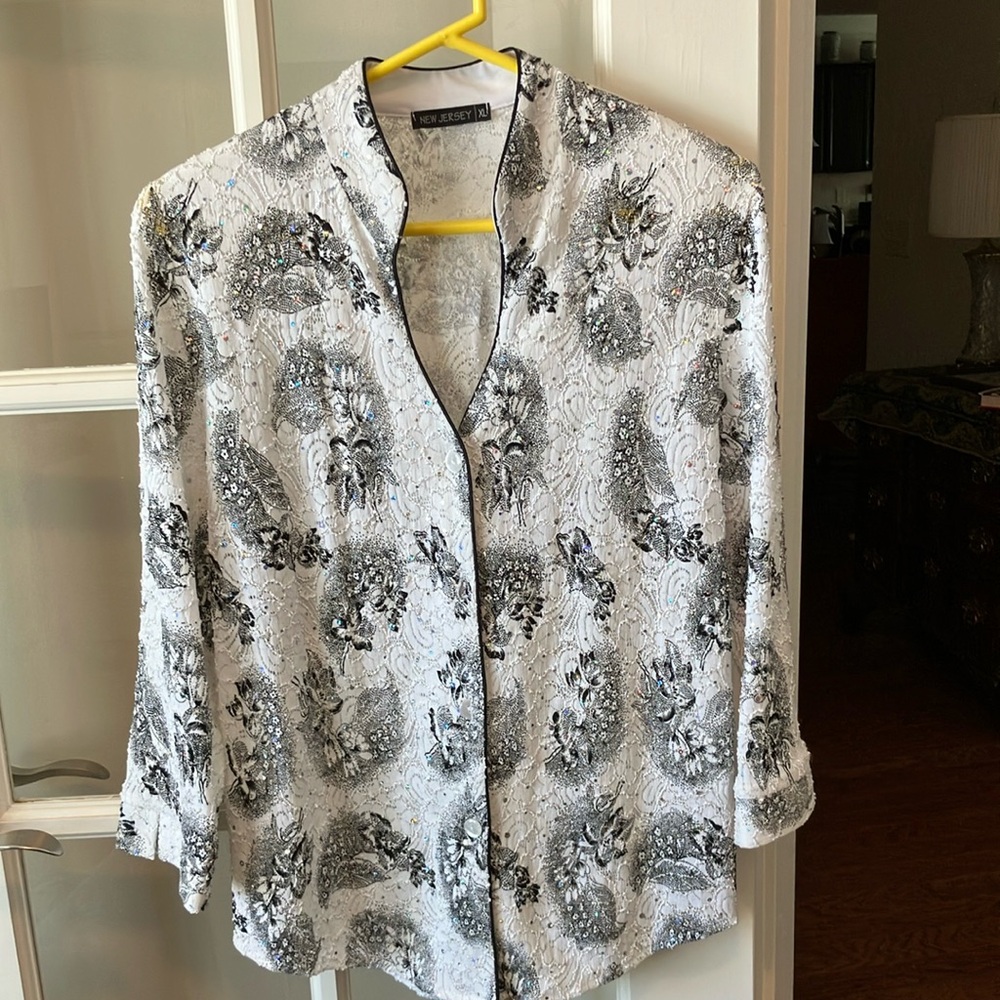 Sequined Formal Viskose Blouse